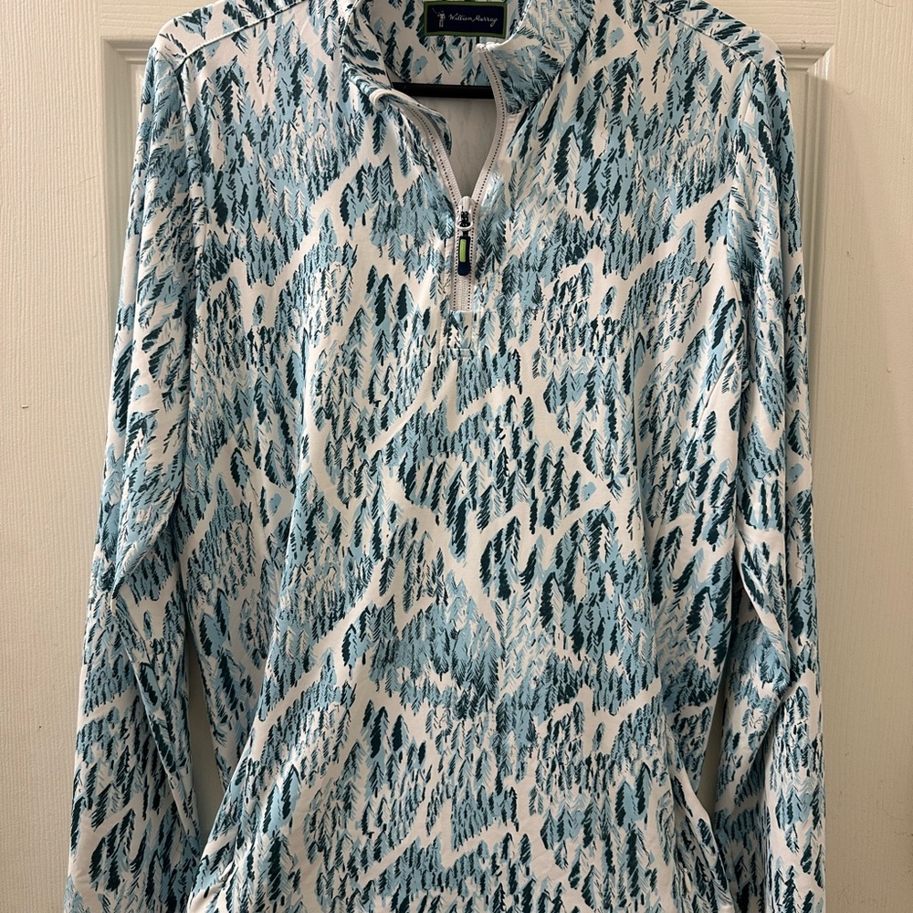 William Murray Golf Blue and White Sweater